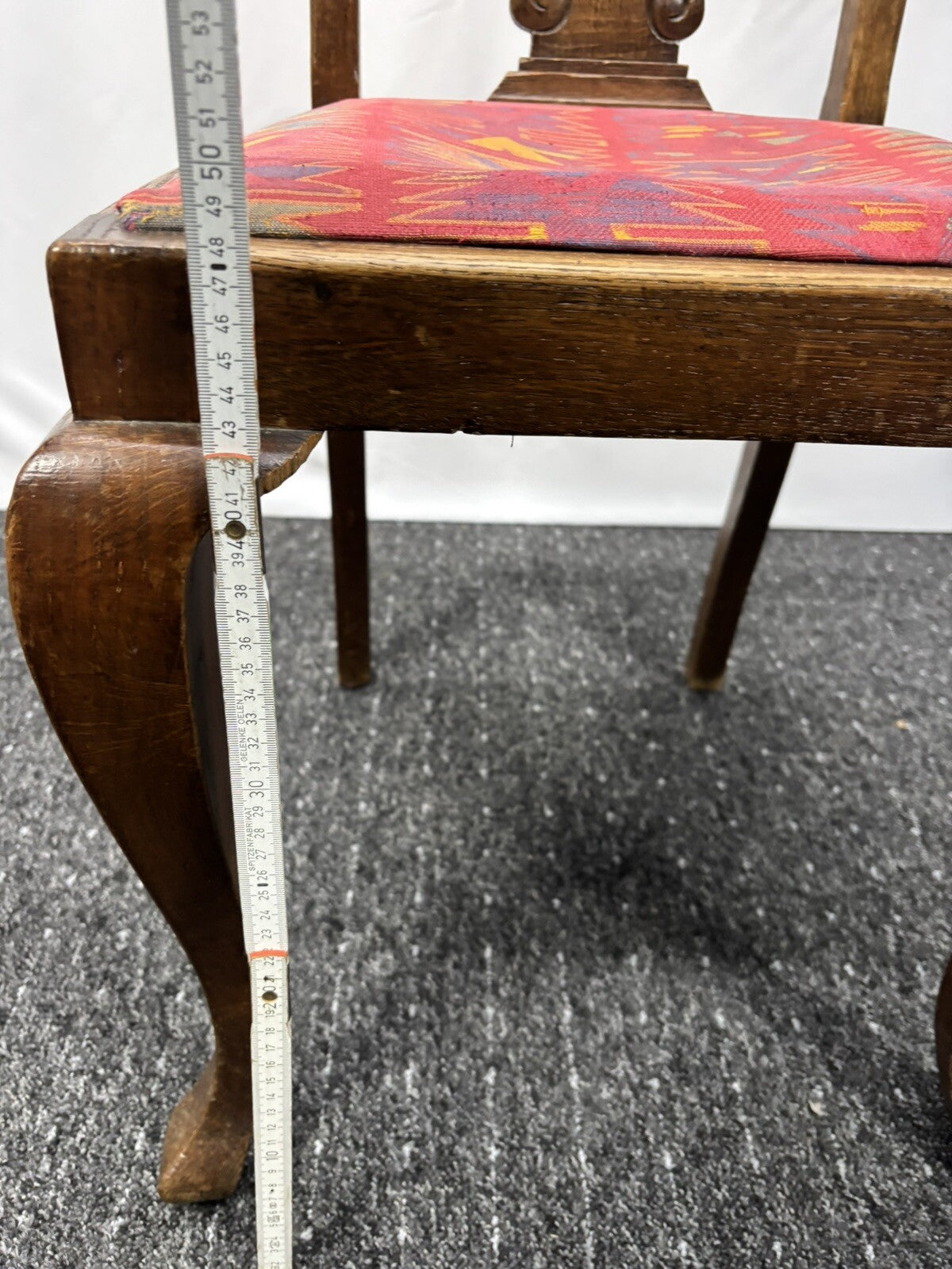 Bugholzstuhl Art Deco Vintage Holzschnitzarbeiten Büro Schreibtisch Hochlehner