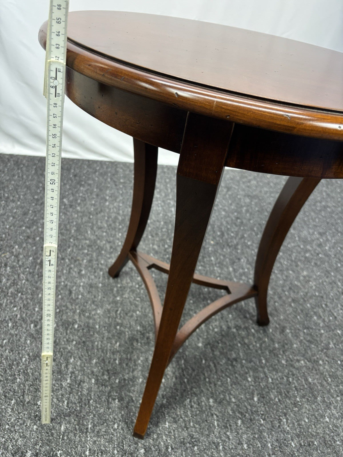 Beistelltisch Tisch Rund Holz Art Deco Vintage ca. 64 cm hoch