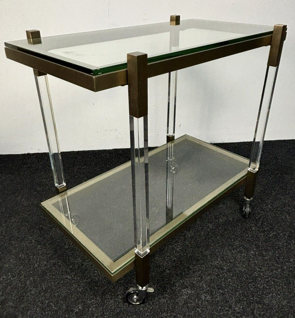 EICHHOLTZ Royalton Servierwagen Barwagen Messing gebürstet Glas Vintage Regency