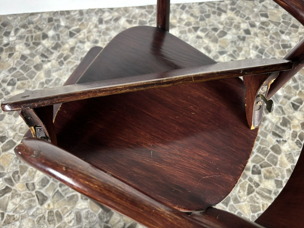 Original Thonet Kinderstuhl Hochstuhl mit abnehmbaren Tisch Mahagoni Art Deco