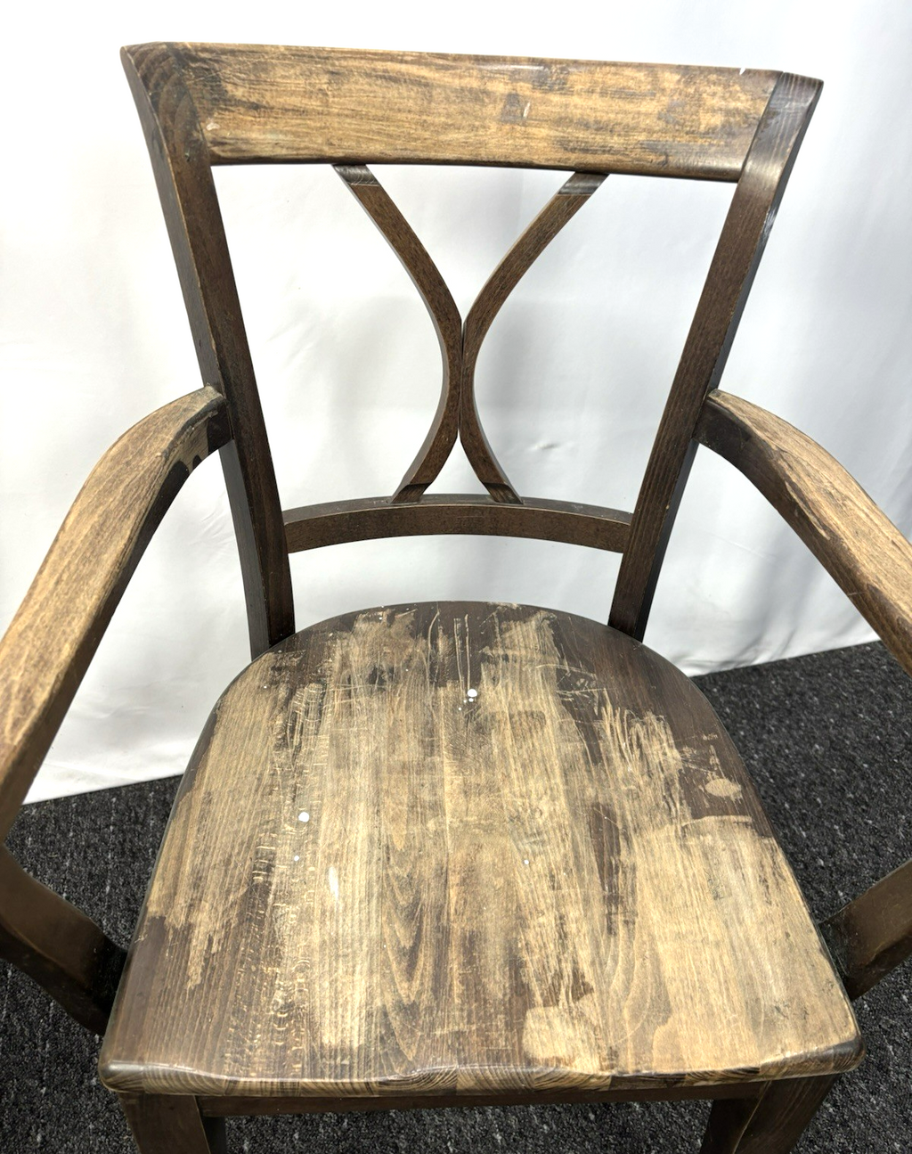 Holz Armlehnstuhl Vintage Stuhl Gastronomie Café Stil an Bastler