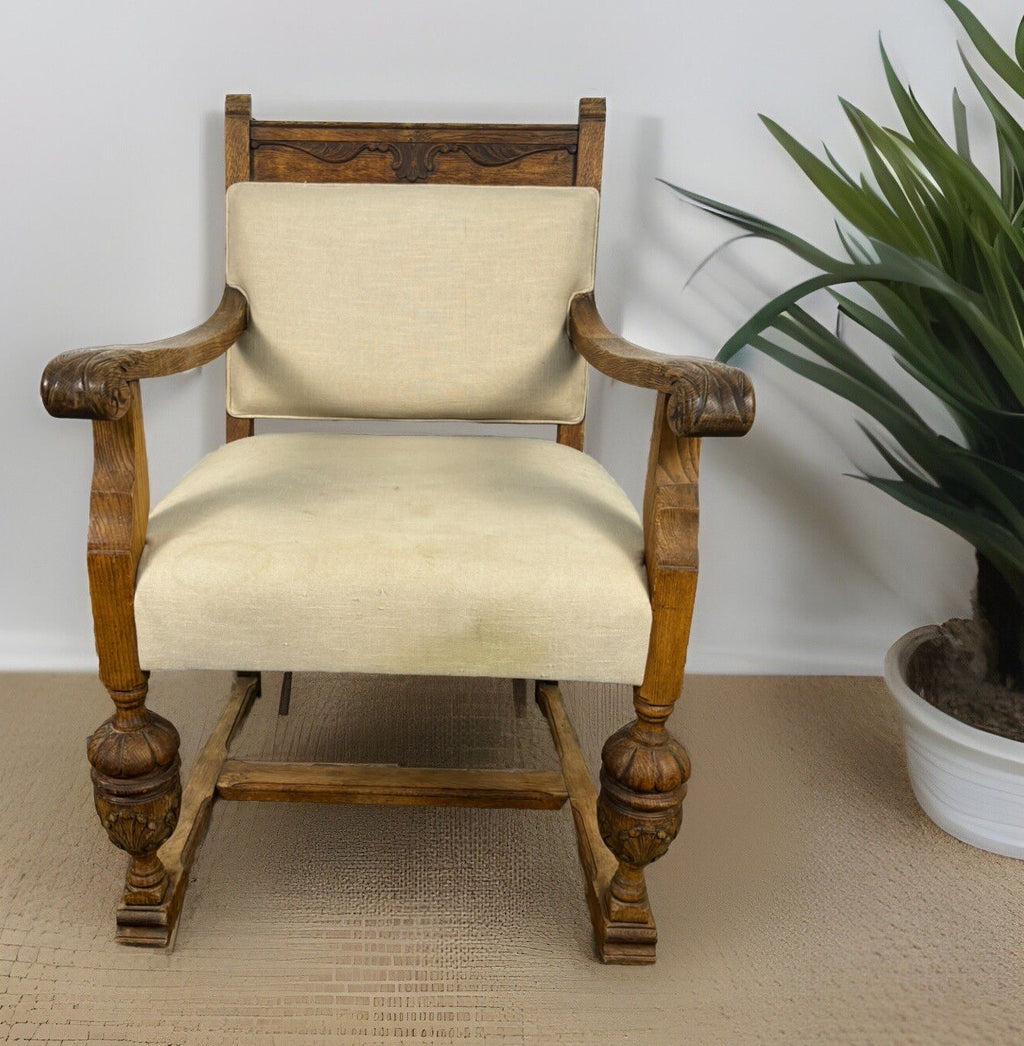 Sessel Antik Thronstuhl Armlehnstuhl Kaminzimmer Lounge Sessel Art Deco