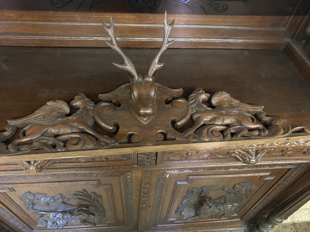 Prachtvoller Antiker Buffetschrank | Gründerzeit Aufsatzbuffet | Eiche massiv |