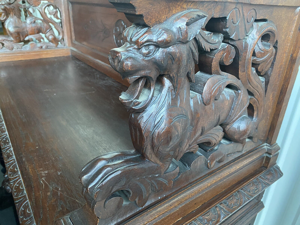 Prachtvoller Antiker Buffetschrank | Gründerzeit Aufsatzbuffet | Eiche massiv |