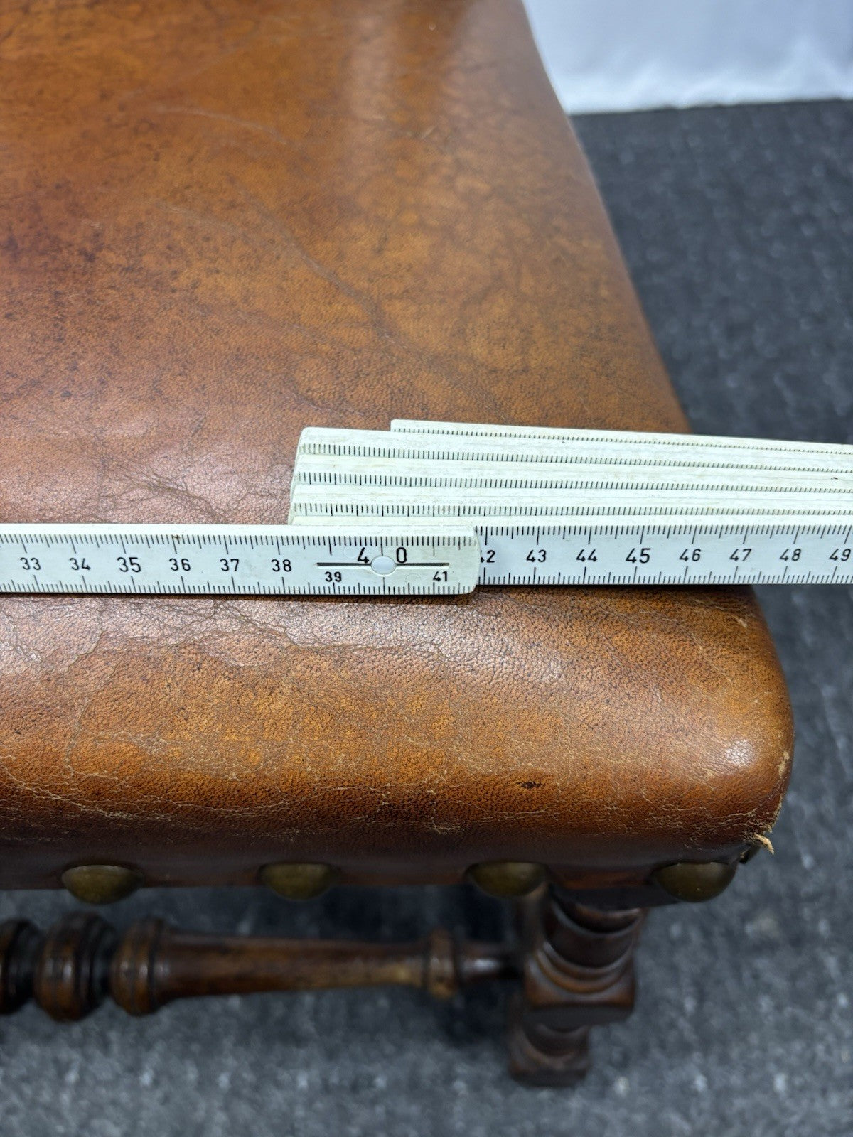 4er Set Esszimmerstuhl spanischer Stil Holz Leder Art Deco 