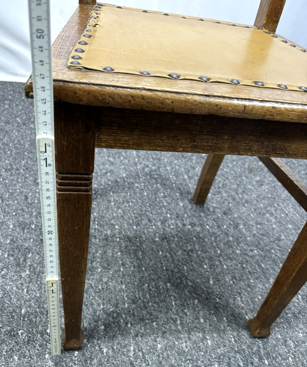 Küchenstuhl Massivholz Art Deco Leder Büro Schreibtisch Vintage