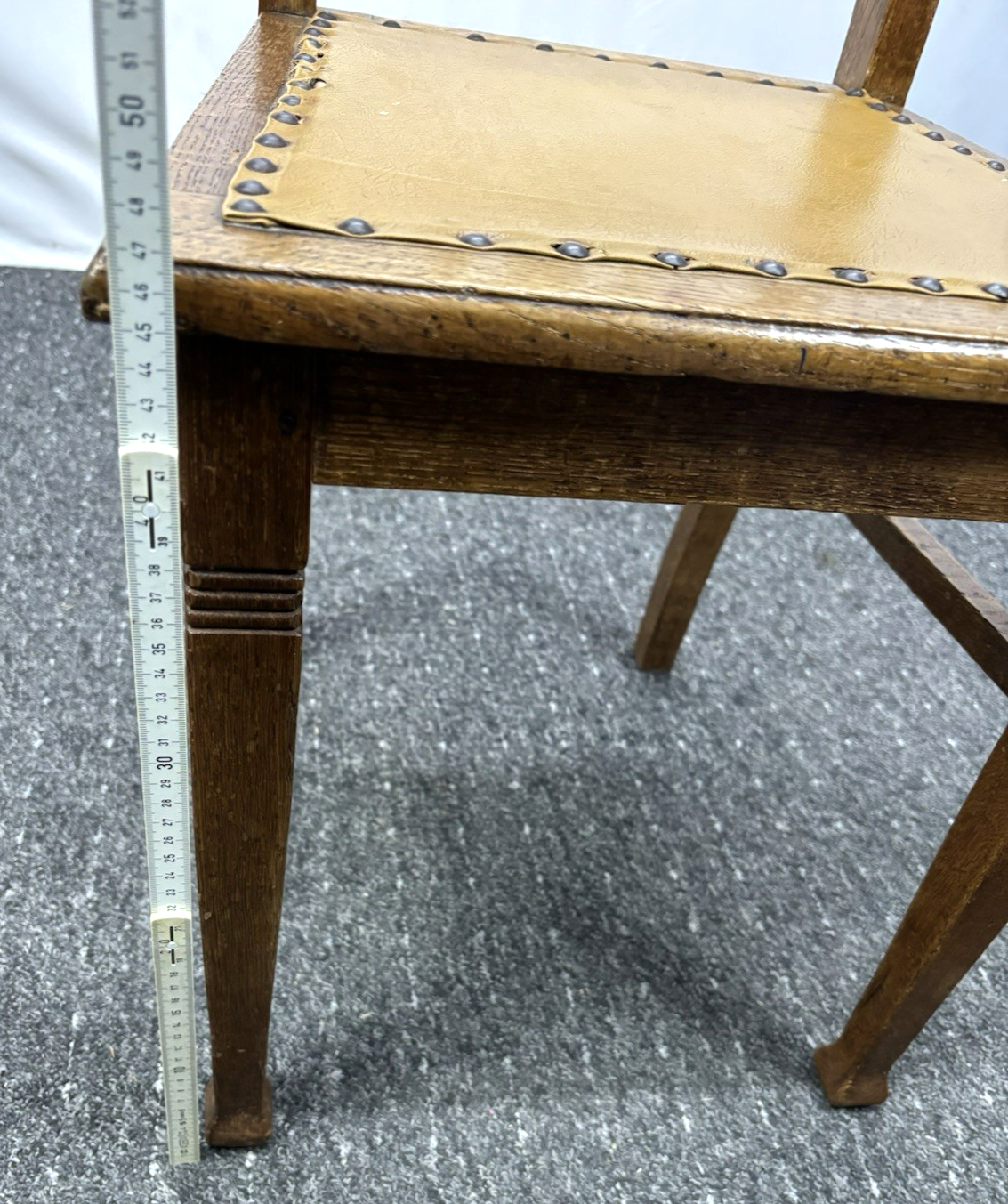 Küchenstuhl Massivholz Art Deco Leder Büro Schreibtisch Vintage