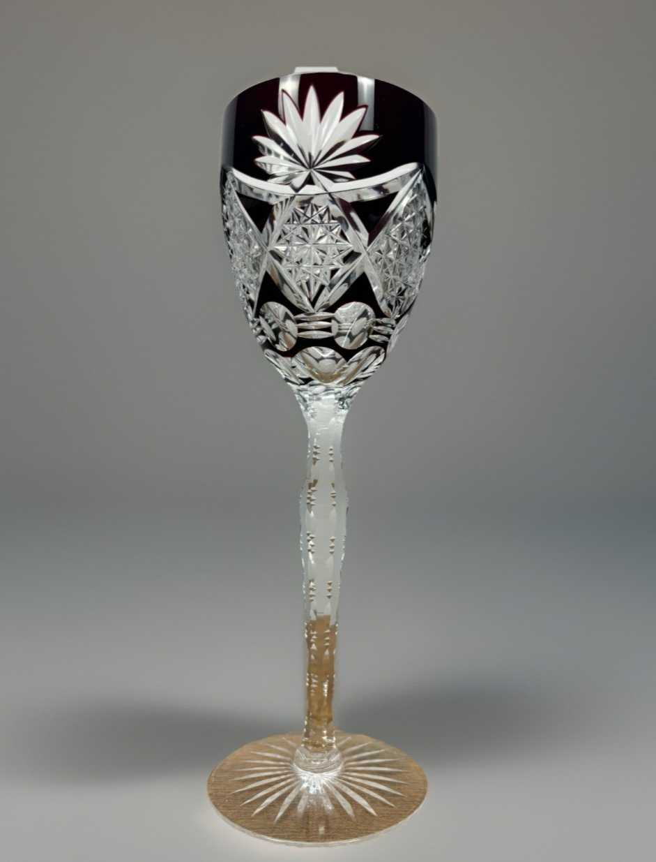 Römer Kristallglas Schwarz ca. 21 cm Stil Val Saint Lambert Baccarat