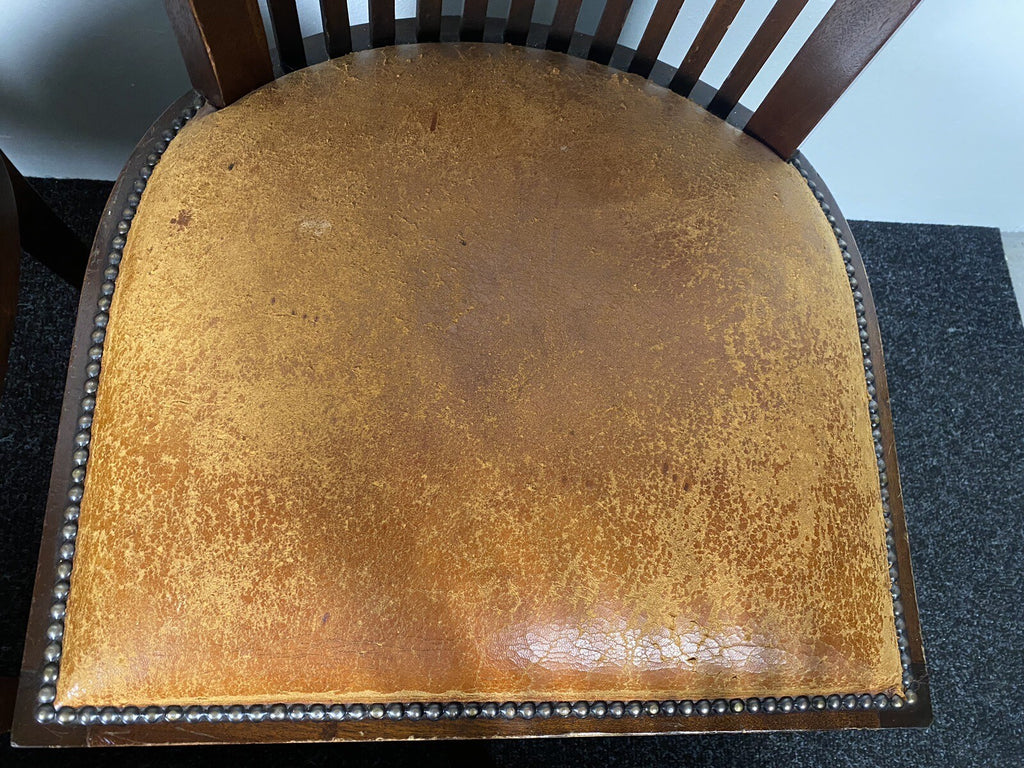 1 von 2 Hochlehnstuhl ArtDeco Leder extra breit, Büro, Esszimmer