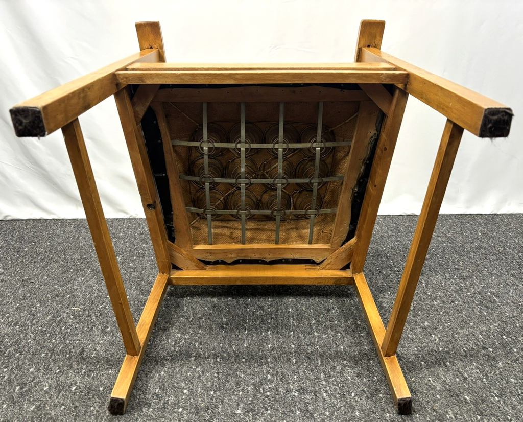 Armlehnstuhl Art Deco Büro Schreibtisch Vintage Buche Federkern