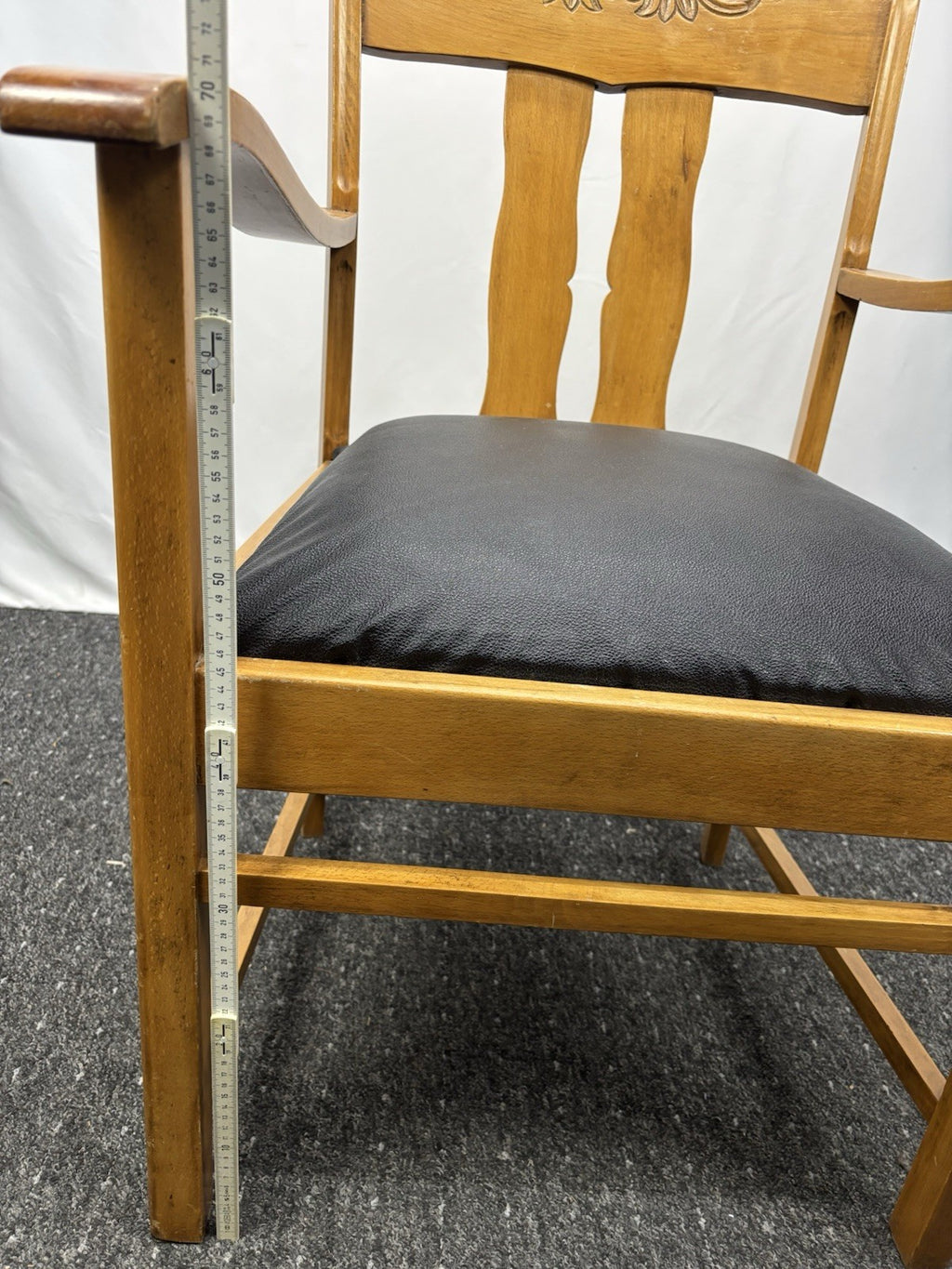 Armlehnstuhl Art Deco Büro Schreibtisch Vintage Buche Federkern