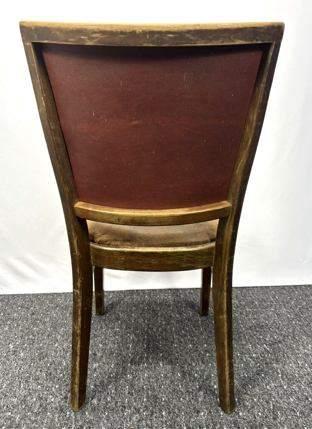 2er Set Küchenstuhl Esszimmer Holz Leder Art Deco Antik Vintage zur Restauration