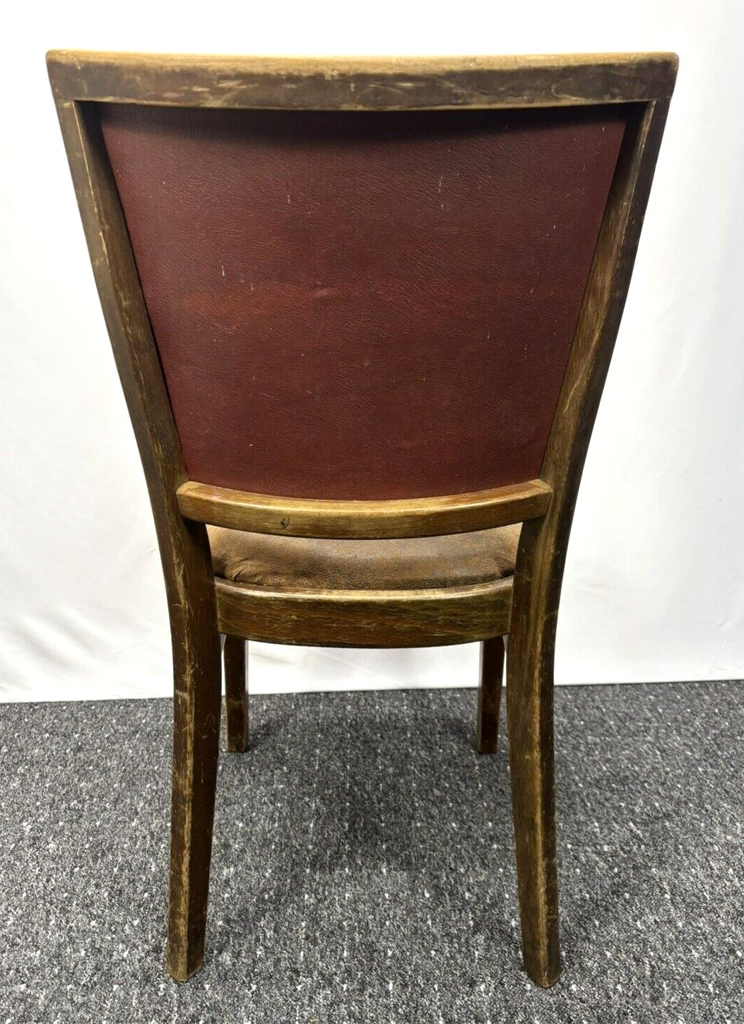 2er Set Küchenstuhl Esszimmer Holz Leder Art Deco Antik Vintage zur Restauration