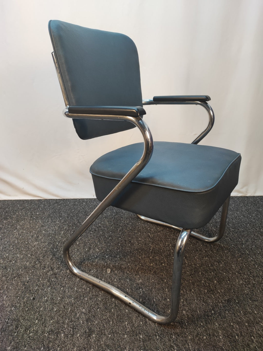 Vintage Bauhaus Stuhl Freischwinger Stahlrohr Chrom 30er 40er Art Deco Sessel