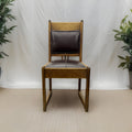 Massiv Holzstuhl Leder Art Deco Vintage Büro Esszimmer Massivholz Eiche