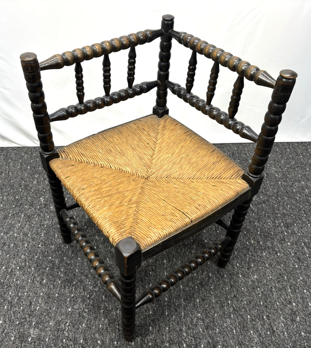 Eckstuhl Damenstuhl Kinderstuhl Korbgeflecht Vintage