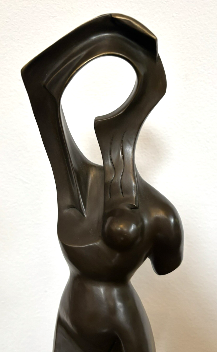 Bronze Skulptur Frau im Stil Archipenko  Abstrakte Moderne Kunst Kubismus 58 cm
