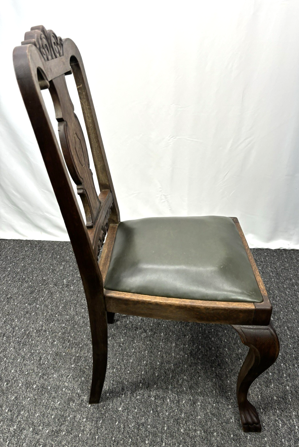 Landhaus Stuhl Massivholz Antik Art Deco Holzschnitzarbeiten Büro Schreibtisch