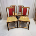 4er Set Stühle Esszimmer Art Deco Vintage Wiener Geflecht (z.T. beschädigt)