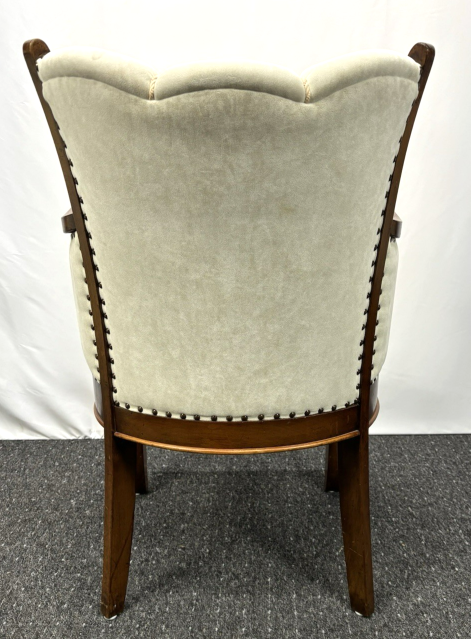 Art Deco Armlehnstuhl  Esszimmer Büro Vintage Stuhl Polster Holz beige