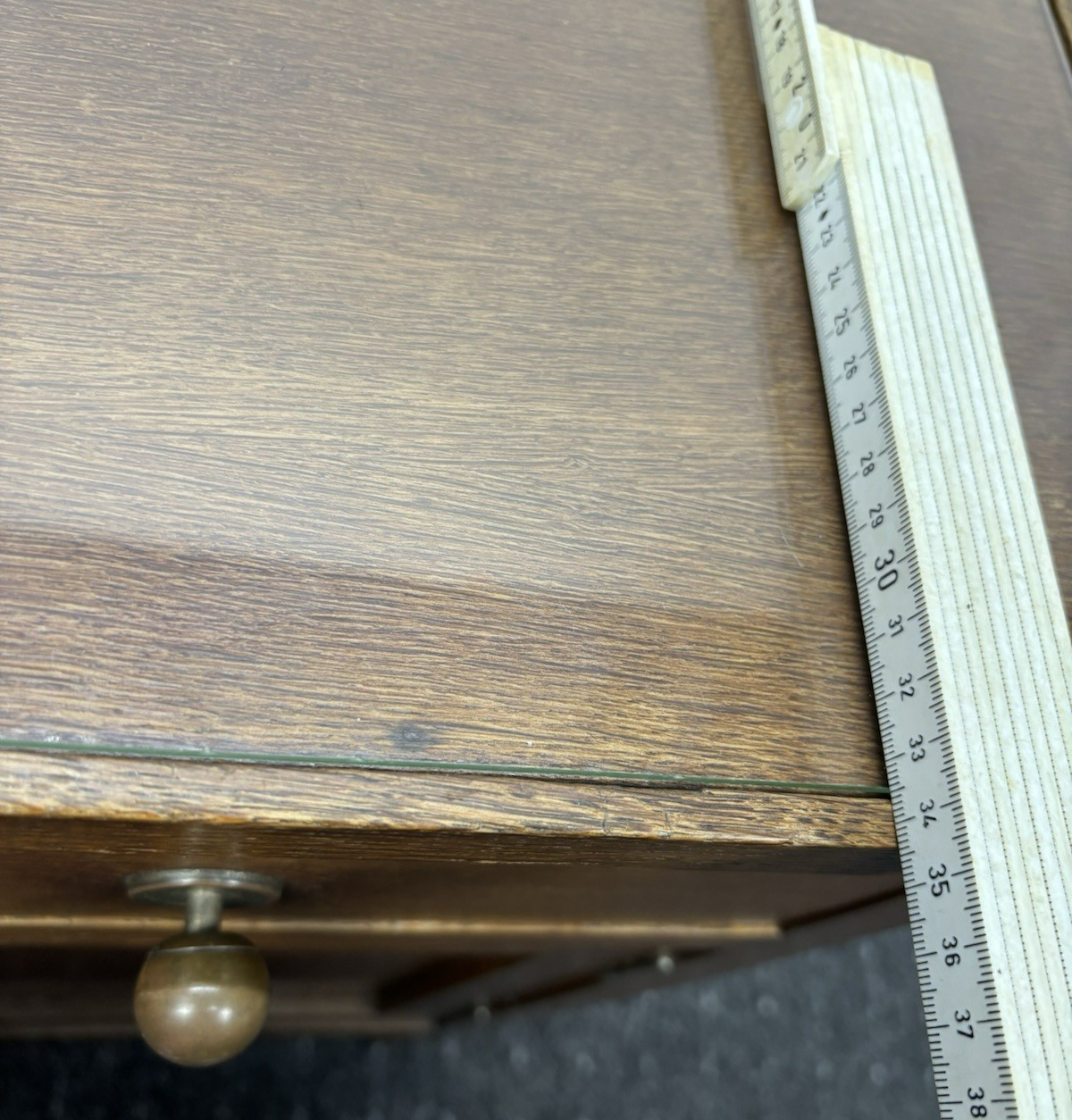 Anrichte Beistelltisch Kommode Schrank Art Deco Antik Holz Glas 65x40x34 cm