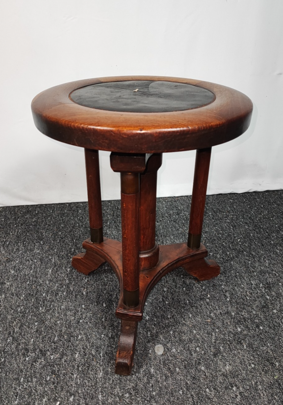 Klavierhocker Gründerzeit Drehhocker Massivholz höhenverstellbar Spindelhocker