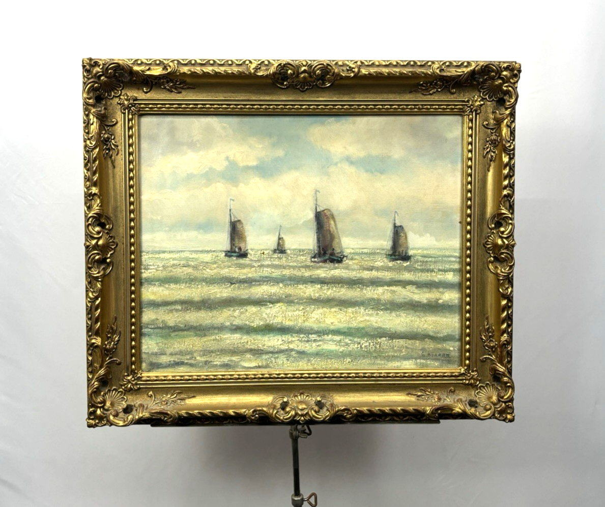 Ölgemälde Gerrit Marre Bild "Segelschiffe Nr.2" signiert  gerahmt ca. 63 x 53 cm