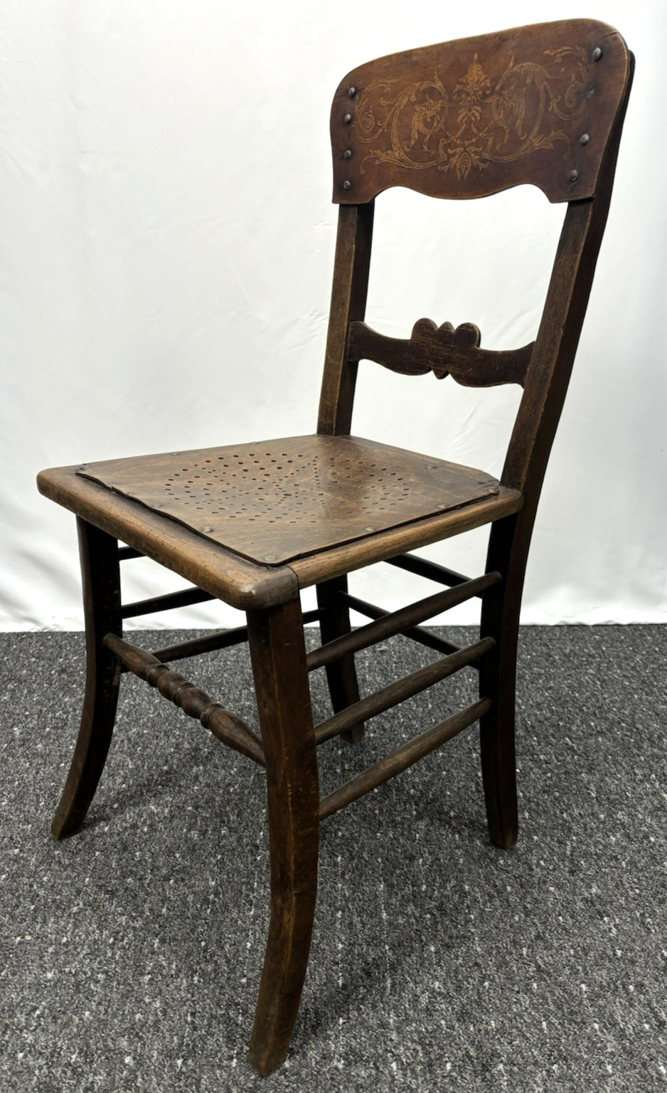 Bistrostuhl Kaffeehaus Prägesitz/ Lehne Massivholz Art Deco Antik