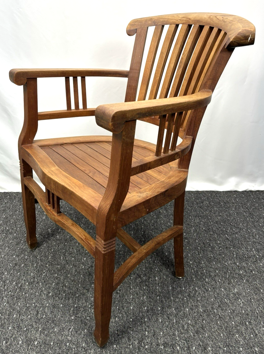 Teakholz Armlehnstuhl Art Deco Antik Büro Schreibtisch