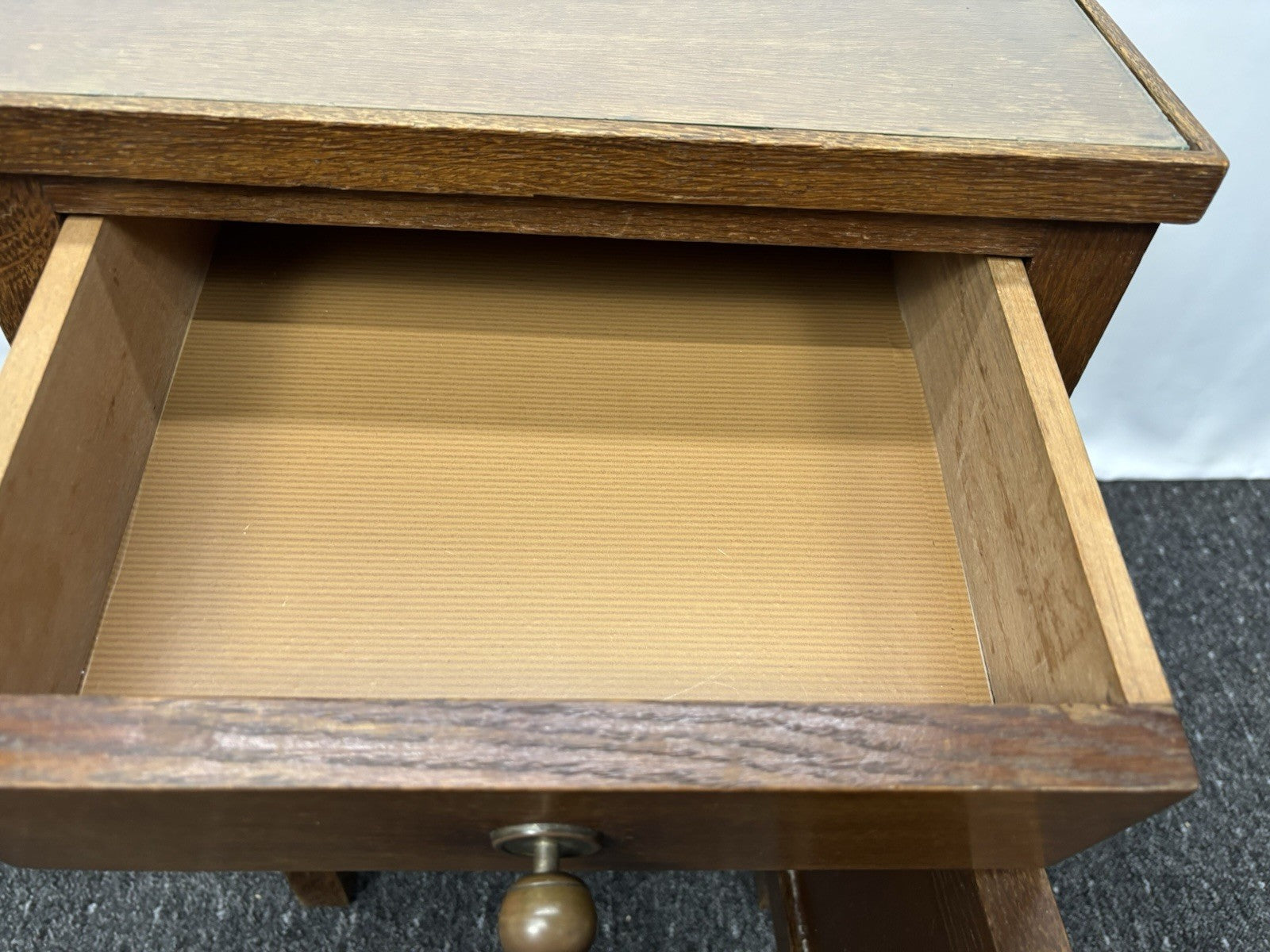 Anrichte Beistelltisch Kommode Schrank Art Deco Antik Holz Glas 65x40x34 cm