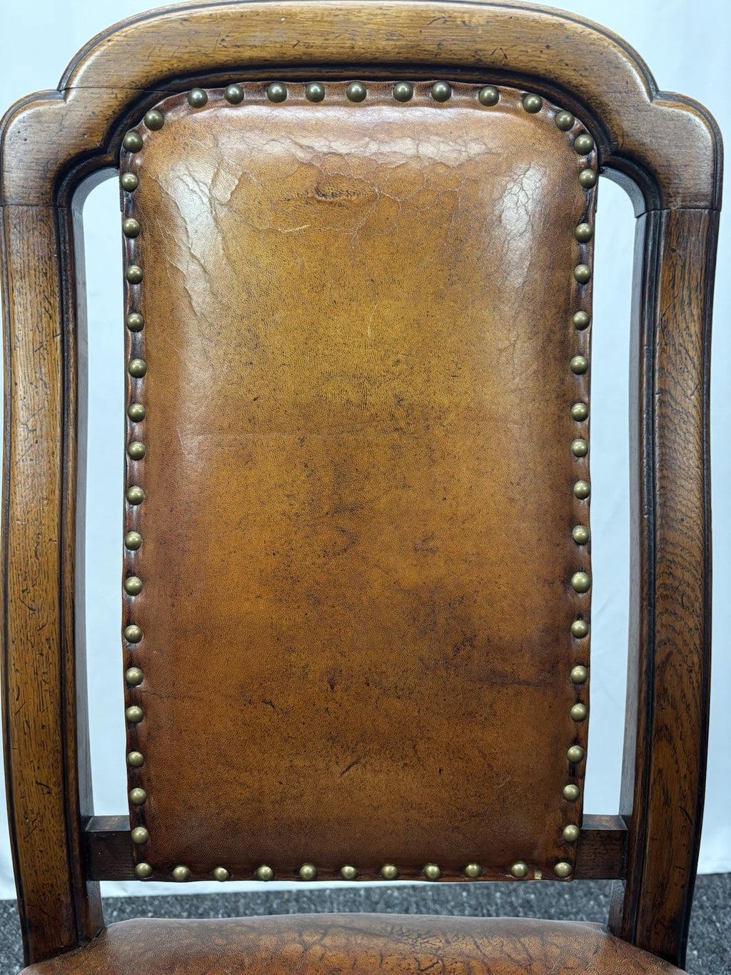 4er Set Esszimmerstuhl spanischer Stil Holz Leder Art Deco 