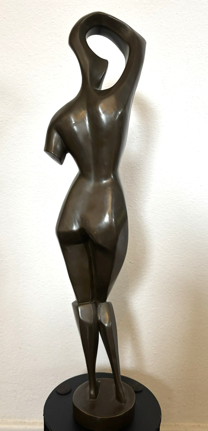 Bronze Skulptur Frau im Stil Archipenko  Abstrakte Moderne Kunst Kubismus 58 cm