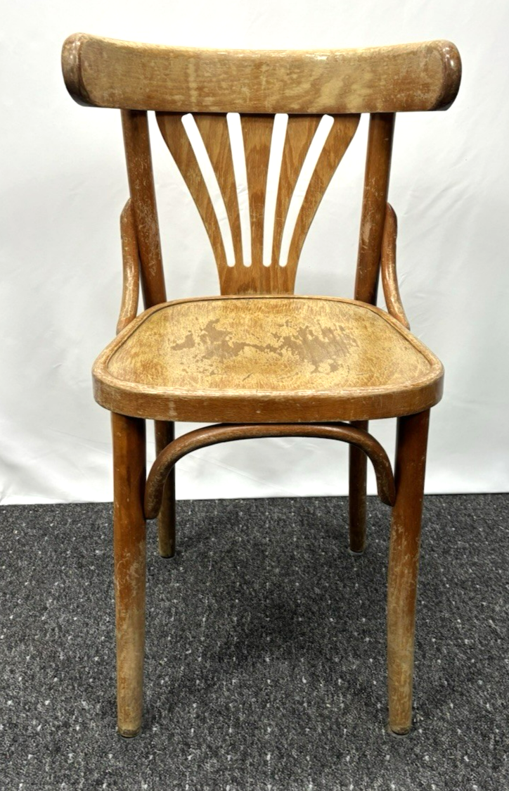 1 von 4 Kaffeehausstuhl Vollholz Art Deco Vintage für Bastler