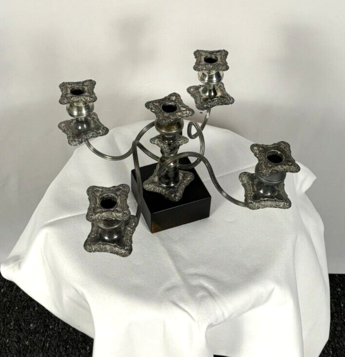 Kerzenständer mit Einsätzen Silber Fünfflammig Art Deko Antik schwer