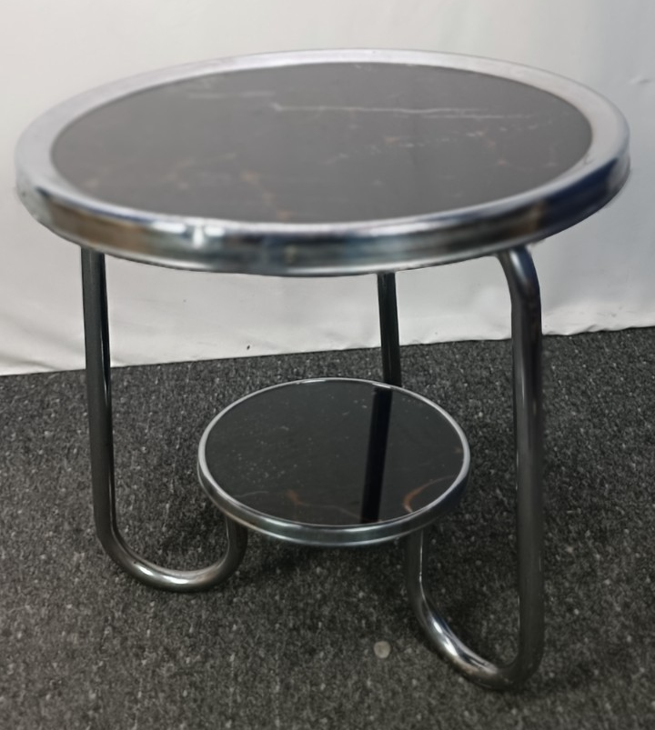 Art Deco Bauhaus Stahlrohr Beistelltisch 1930er Original Chrom Restaurierung
