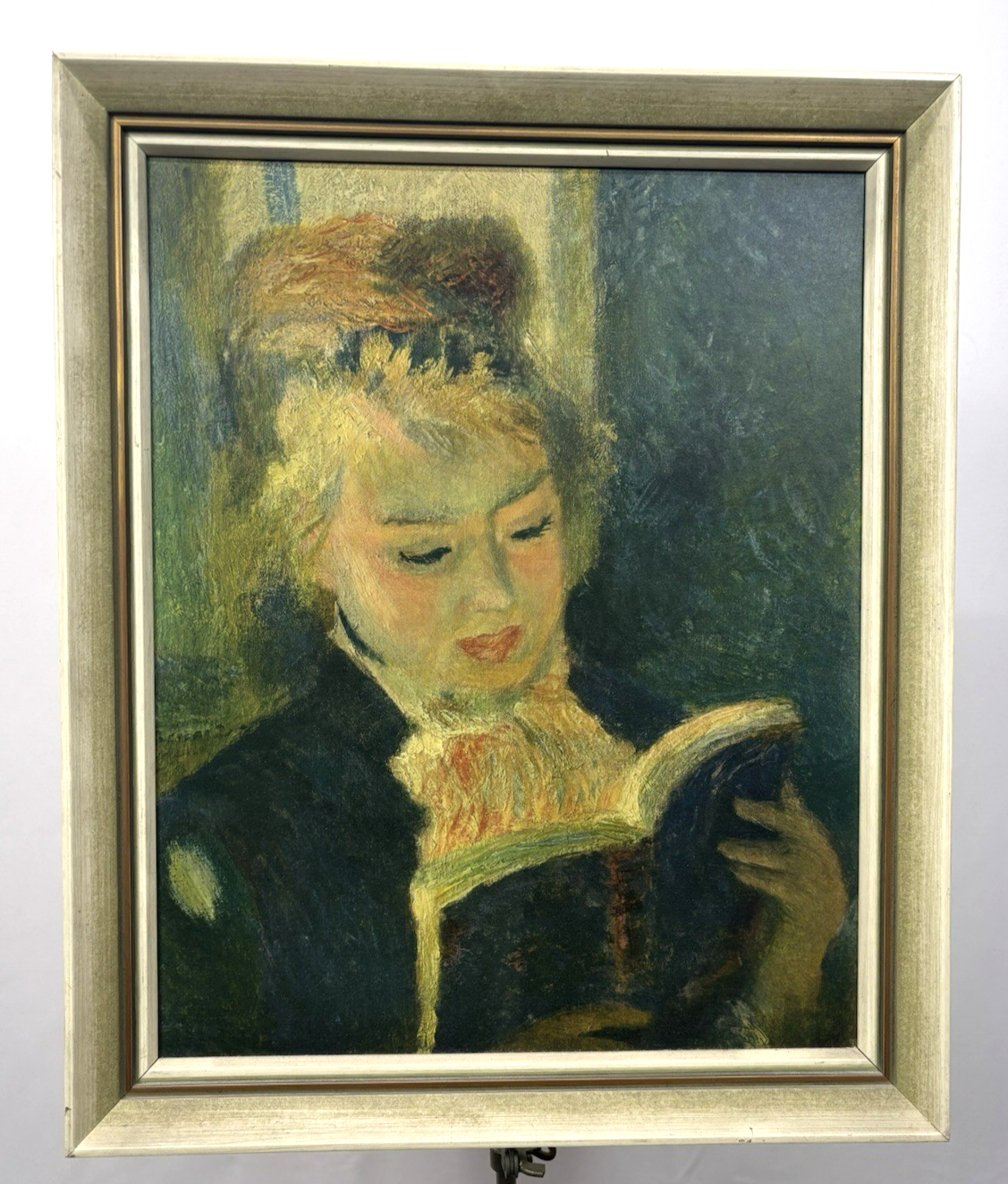 Bild "Lesendes Mädchen" verm. Druck gerahmt ca. 43 x52 cm