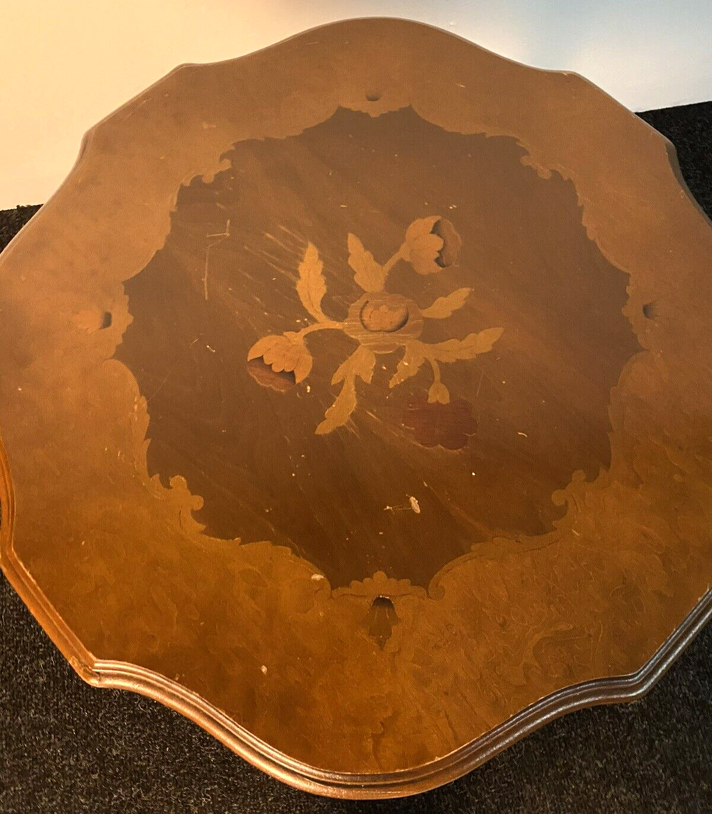 Tisch Rund Beistelltisch Holz Dreibeinige ArtDeco Vintage