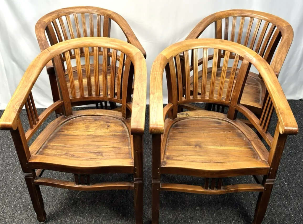 1 von 4 Armlehnstuhl Kolonialstil Massivholz Art Deco Bauhaus Gropius