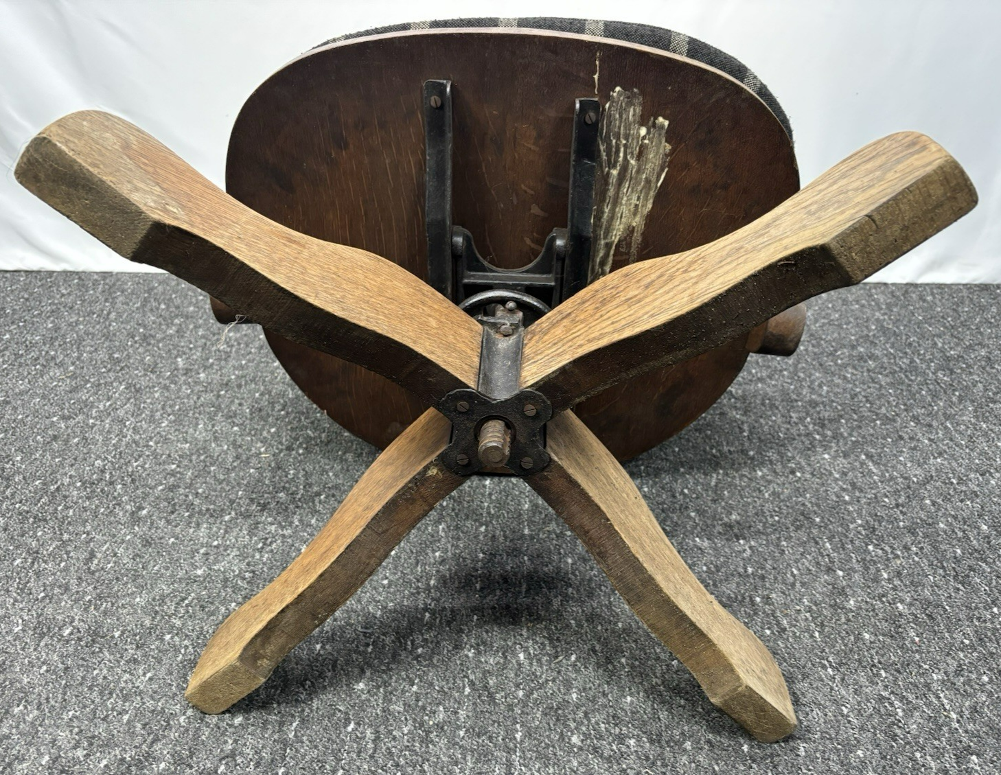 Amerikanischer Drehstuhl Büro Schreibtisch Officechair Art Deco Antik