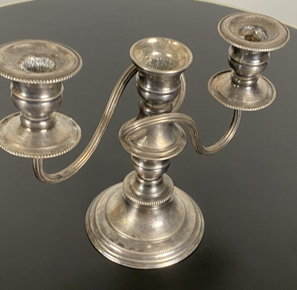 Kerzenständer Dreiflammig verchromt Kupfer Bauhaus 