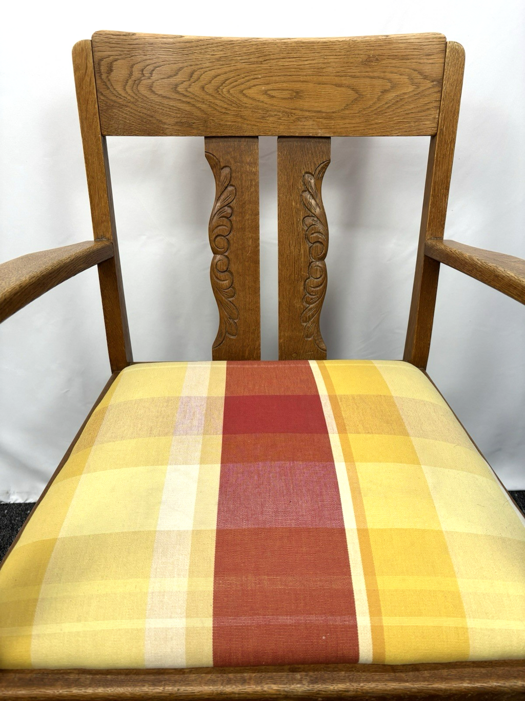 Armlehnstuhl Art Deco Vintage Büro Holzschnitzarbeiten