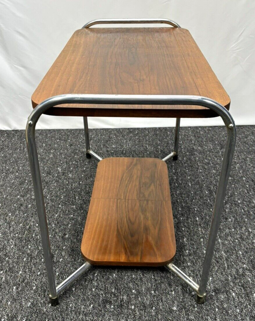 Beistelltisch Serviertisch Bartisch Stahlrohrmöbel Holz Art Deco Bauhaus