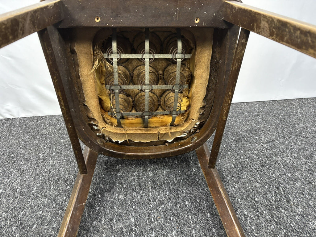 2er Set Küchenstuhl Esszimmer Holz Leder Art Deco Antik Vintage zur Restauration