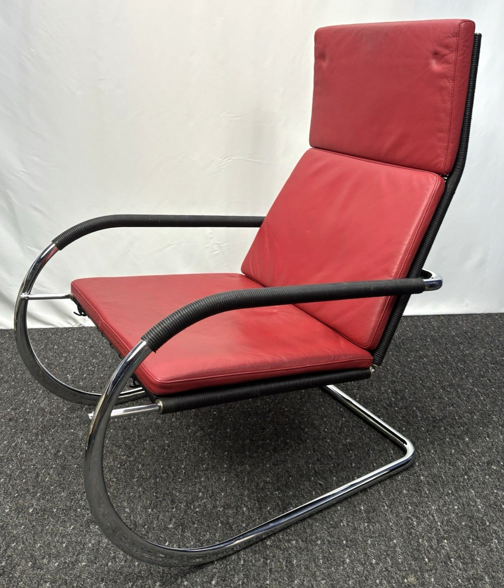 Freischwinger-Sessel Stahlrohrmöbel nach Entwurf Adolf Lorenz Art Deco Bauhaus