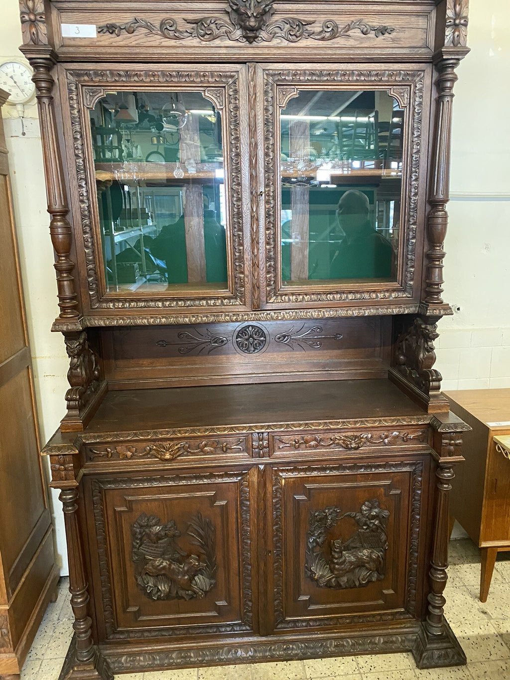 Prachtvoller Antiker Buffetschrank | Gründerzeit Aufsatzbuffet | Eiche massiv |