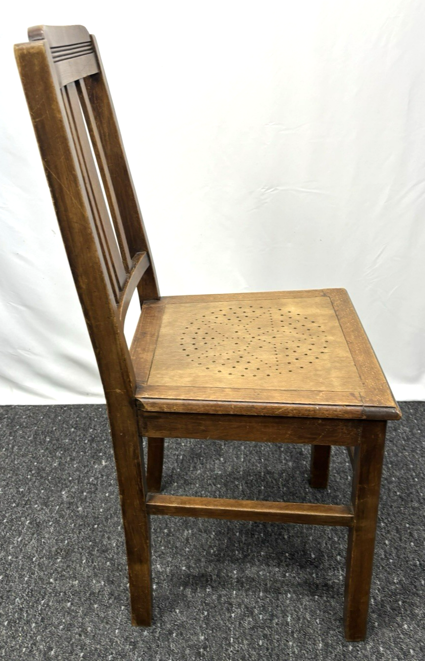 1 von 2 Holzstuhl Prägesitz Art Deco Küche Esszimmer Antik Vintage