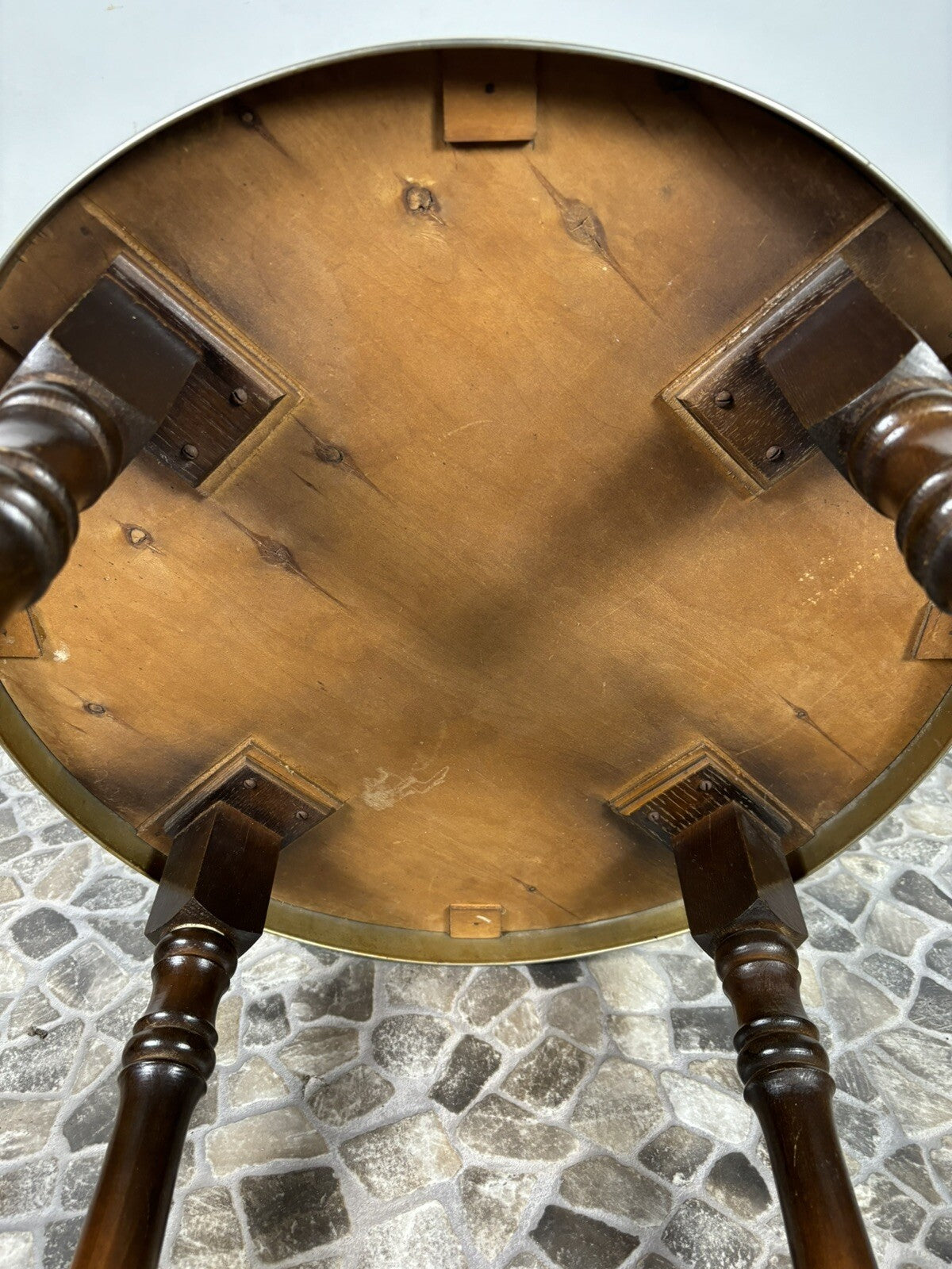 Beistelltisch Rauchertisch Blumentisch ArtDeco Holz Rund ca. 60 cm hoch