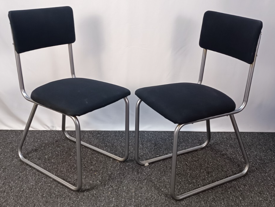 1 von 2 Stühlen Stuhl Bauhaus Stahlrohr Vintage Stahlrohrmöbel Gispen Stil