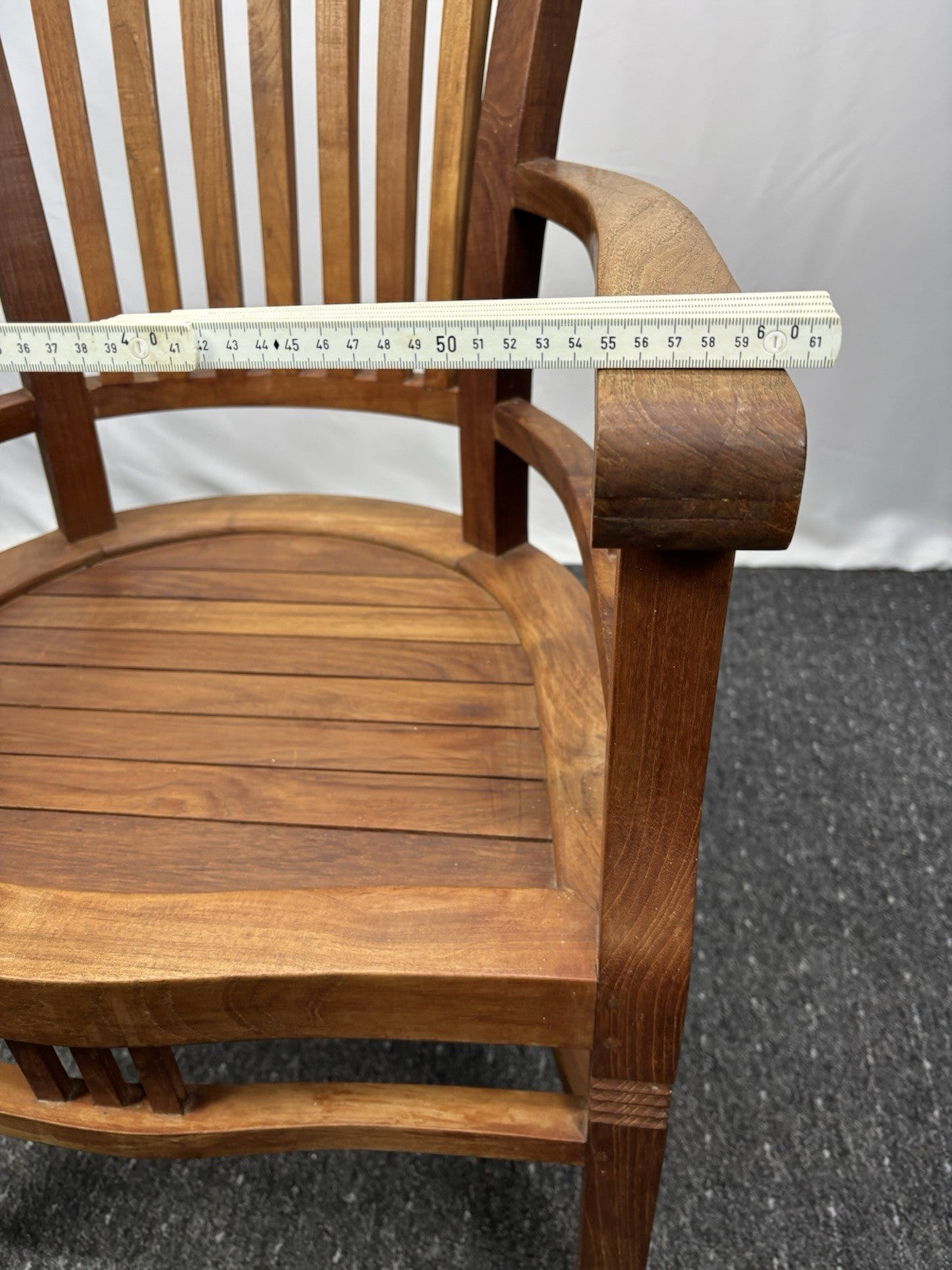 1 von 6 Massivholz Armlehnstuhl im Kolonialstil Art Deco Antik Büro Schreibtisch