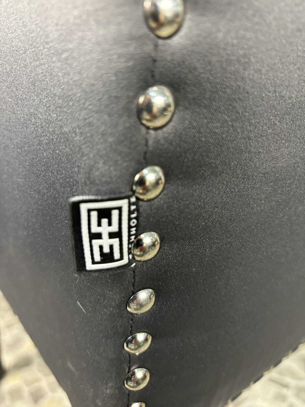 EICHHOLTZ St James Design Esszimmerstuhl dunkelgrau satiniert Vintage Polster